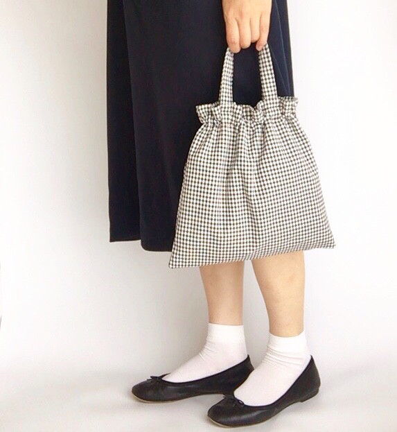 あき　新品　エムズグレイシー　メッシュバッグ　巾着　ギンガムチェック