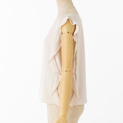 【大人気！透けない白ブラウス】シーズンレスに使える一枚で透けないホワイトブラウス 日本製ショートフレアブラウス 13枚目の画像