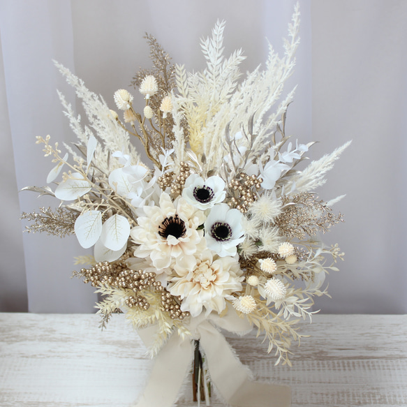 アーティフィシャルブーケ ダリア アネモネ ホワイト
