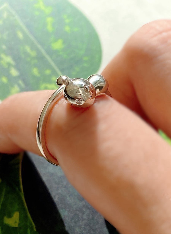 キュートな猫ネコちゃんSV925リングR0517 指輪・リング Ringo