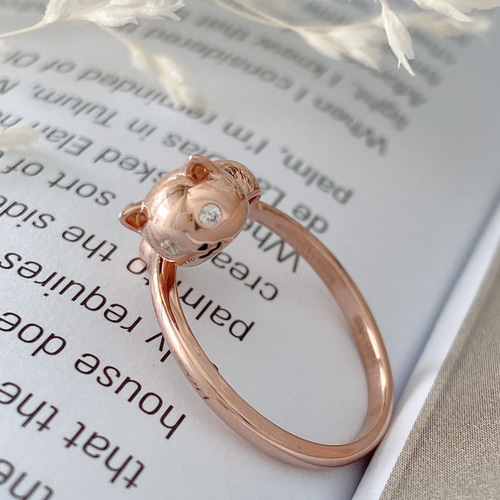 キュートな猫ネコちゃんSV925リングR0517 指輪・リング Ringo 通販