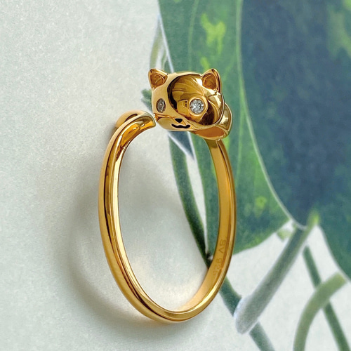 キュートな猫ネコちゃんSV925リングR0517 指輪・リング Ringo 通販