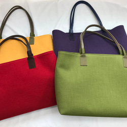 新サイズカラー色々普段使いしやすい大きめあづみ野木綿トートバッグ 11枚目の画像