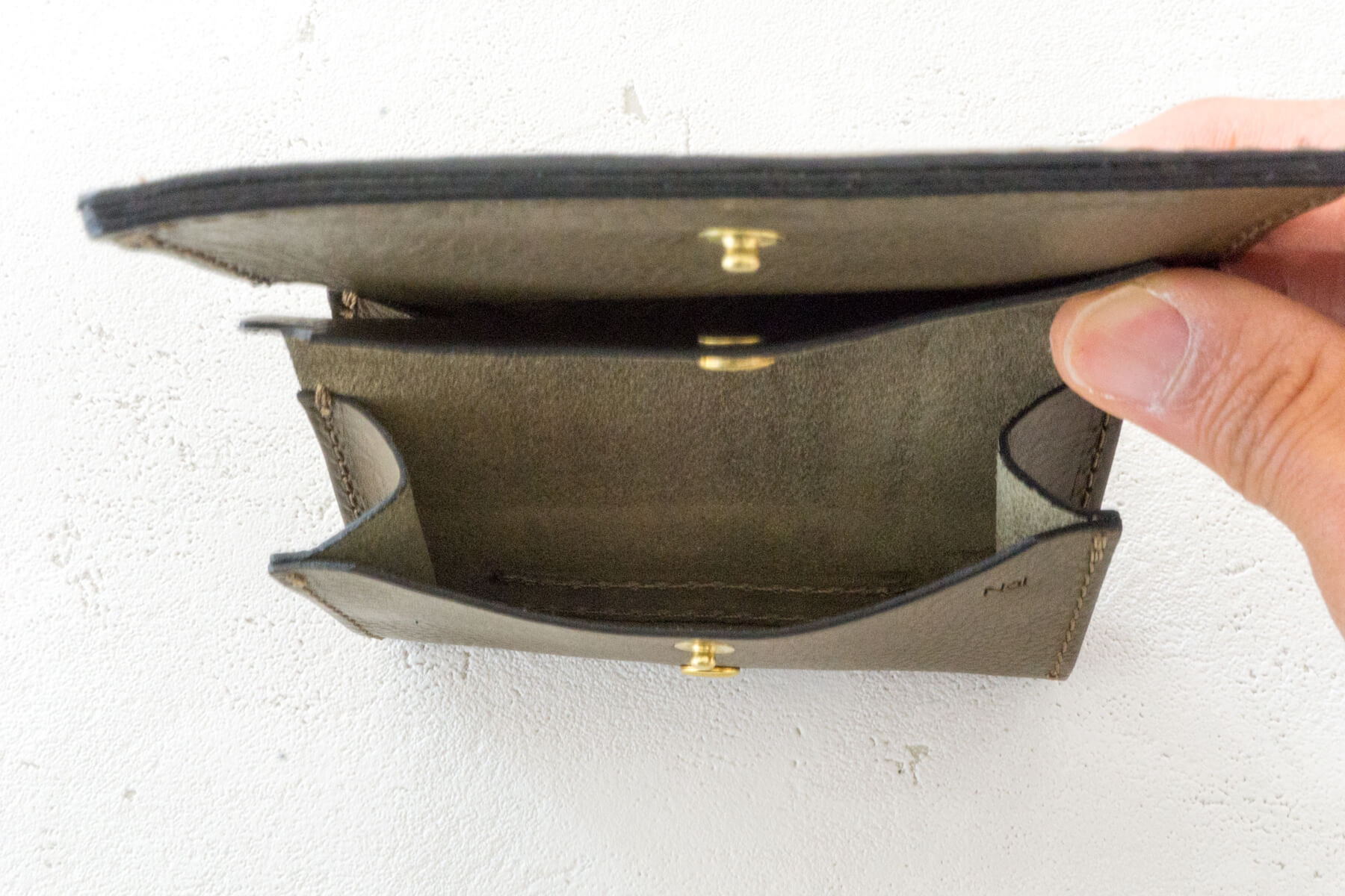 【クラシックな二つ折り財布】 ショートウォレット ミニ財布 イタリアンレザー nws-1-M