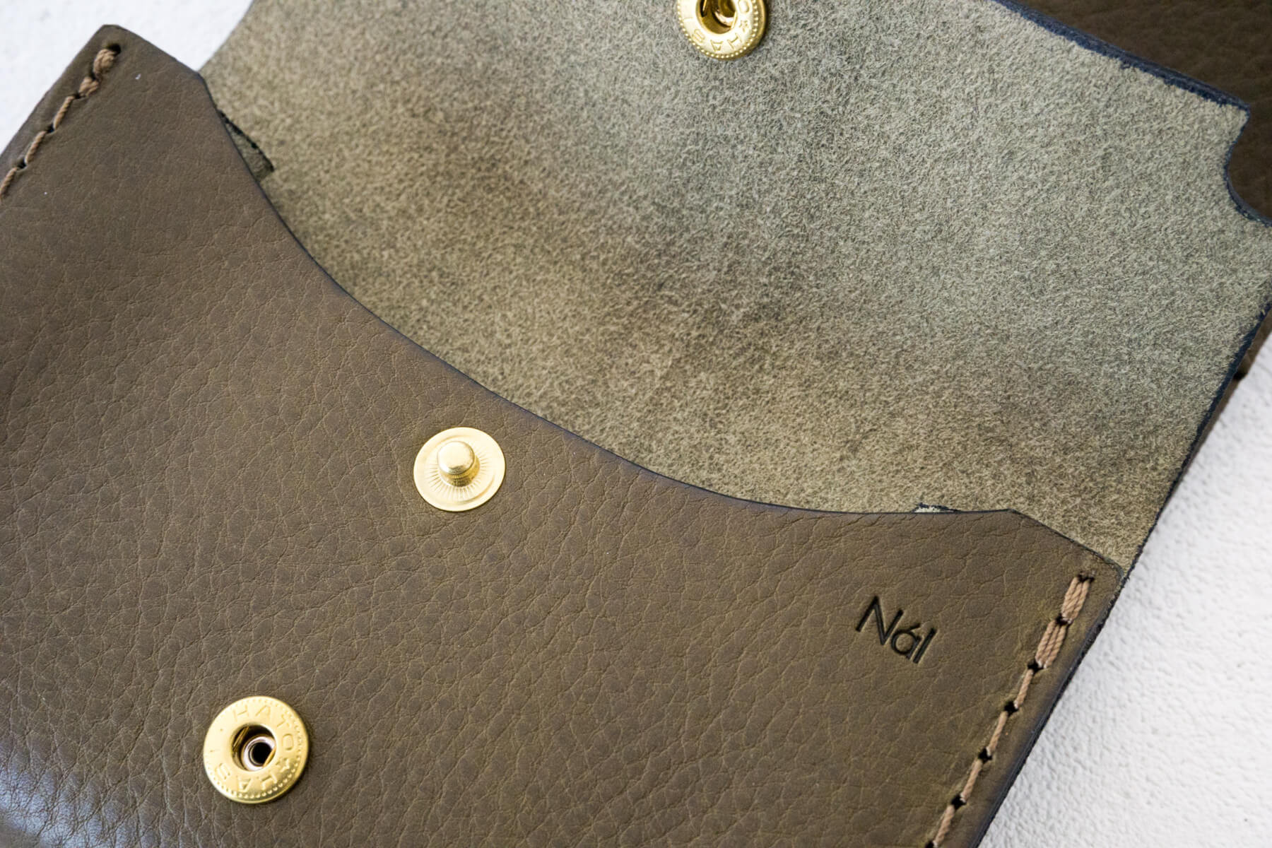 【クラシックな二つ折り財布】 ショートウォレット ミニ財布 イタリアンレザー nws-1-M