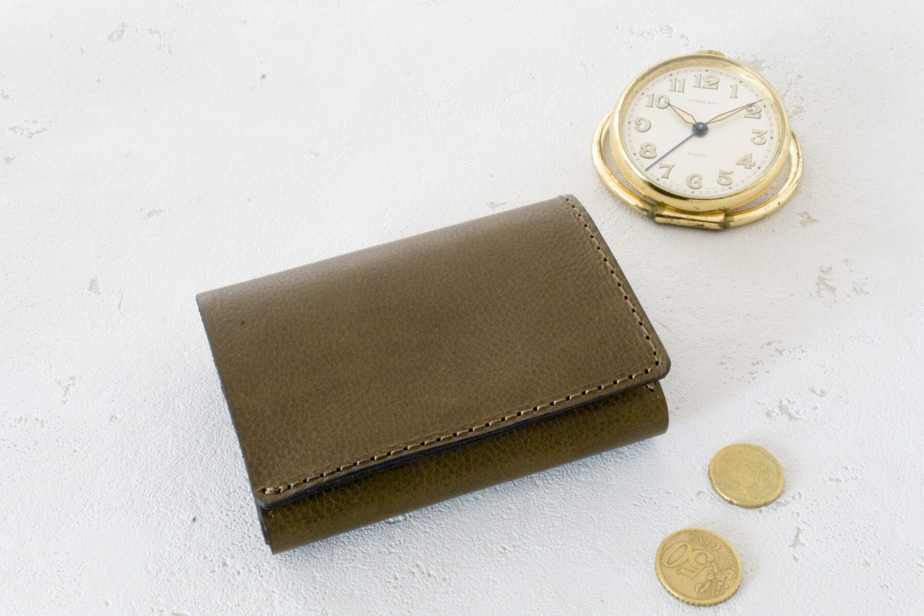 【クラシックな二つ折り財布】 ショートウォレット ミニ財布 イタリアンレザー nws-1-M