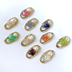 [你可以選擇你的誕生石！天然石和淡水珍珠耳環/耳環]天然石，最喜歡的顏色，防過敏，生日禮物 第2張的照片
