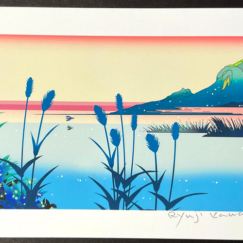 浮世絵チックな風景のポストカード6枚_02 イラスト kawano