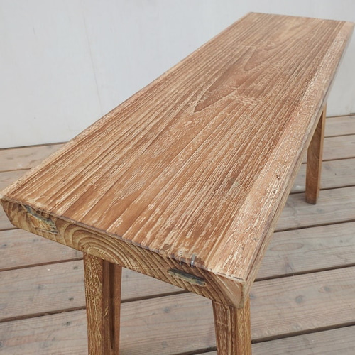 桑　一枚板　無垢材　ベンチ　イス　家具　ハンドメイド　スツール　貴重 古材 一枚板 オールドチークのスツール 70cm 無垢材のスツール チーク