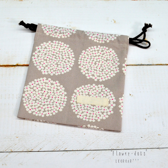18×17×6 "Flower-dots"コップ袋be 3枚目の画像
