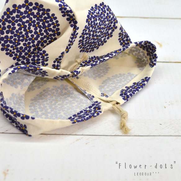 お弁当袋とコップ袋"Flower-dots"ne 4枚目の画像