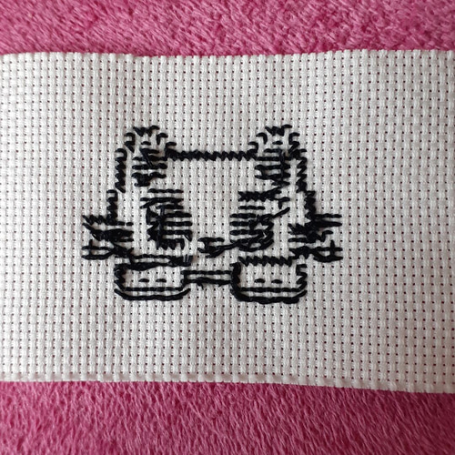 クロスステッチ クロススティッチ ハンドメイド 完成品 刺繍 猫