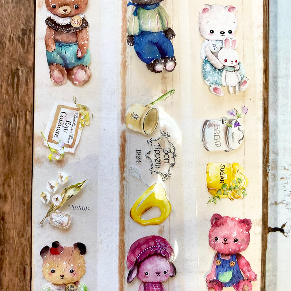 コラージュ素材 海外 マスキングテープ 花 フラワー 切り売り