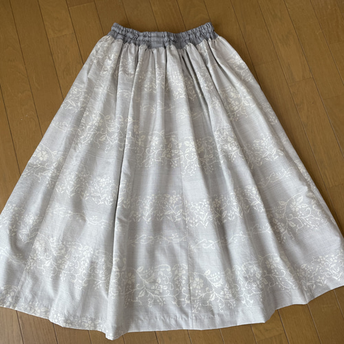 白大島紬のスカート ロングスカート（マキシ丈） ooneko 通販