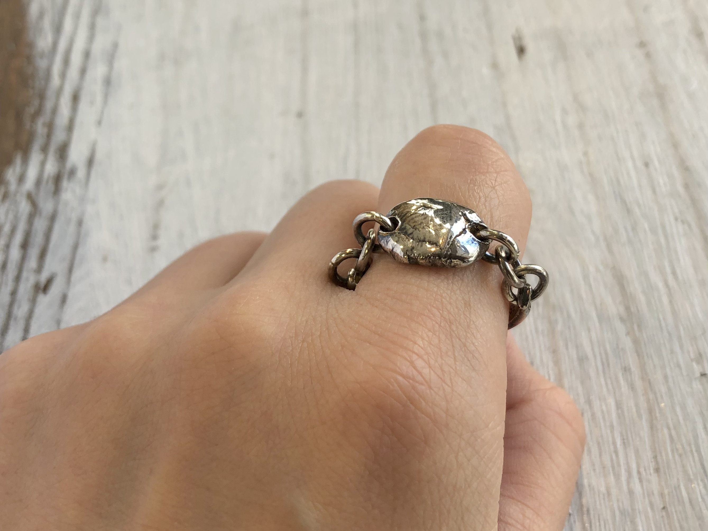 silver925ラブラブリング/18〜19号/一点物/00196137