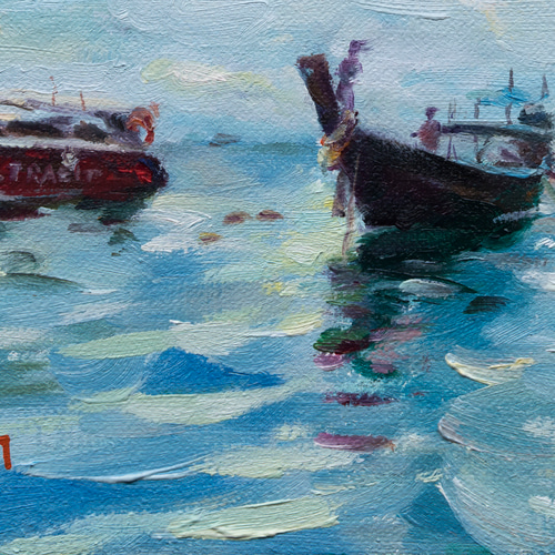 澄みわたる-1】油絵原画 P3サイズ一点物 額縁付 豪華プレゼント