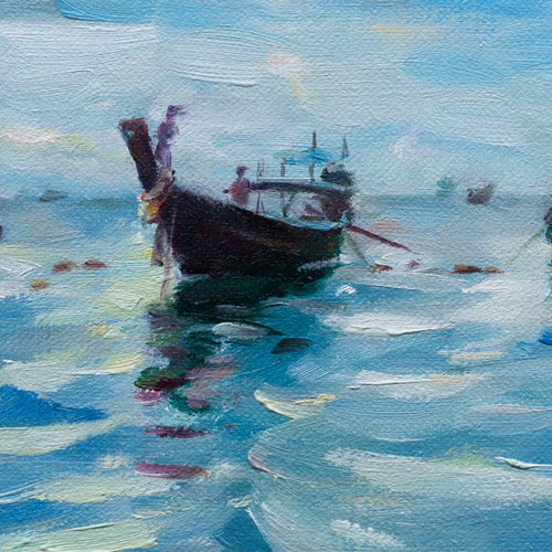 澄みわたる-1】油絵原画 P3サイズ一点物 額縁付 豪華プレゼント