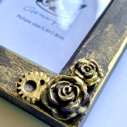 リメイク額縁】06 ミニサイズ スチームパンク風 フォトフレーム・写真