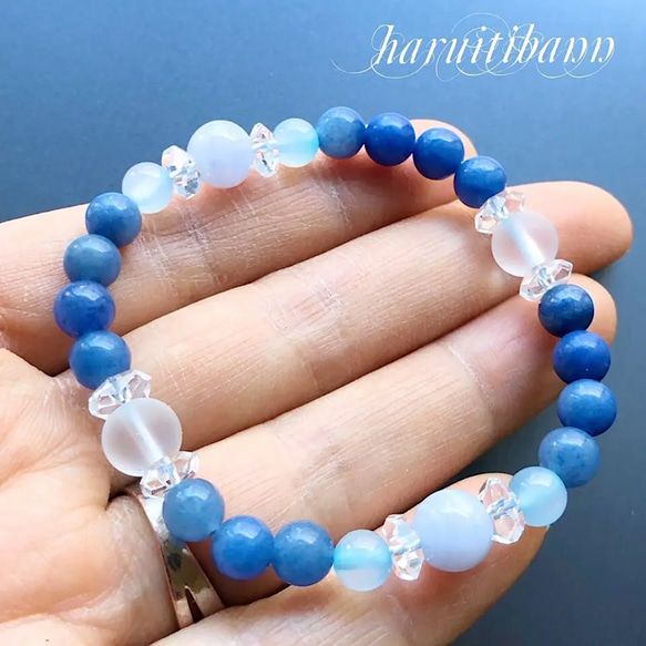 究極の癒しを貴女に♡ブルー天然石デザインブレスレット ブレスレット 