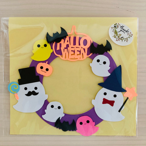 ハロウィン リース 飾り ハロウィーン おばけ 手作り 10月 秋  