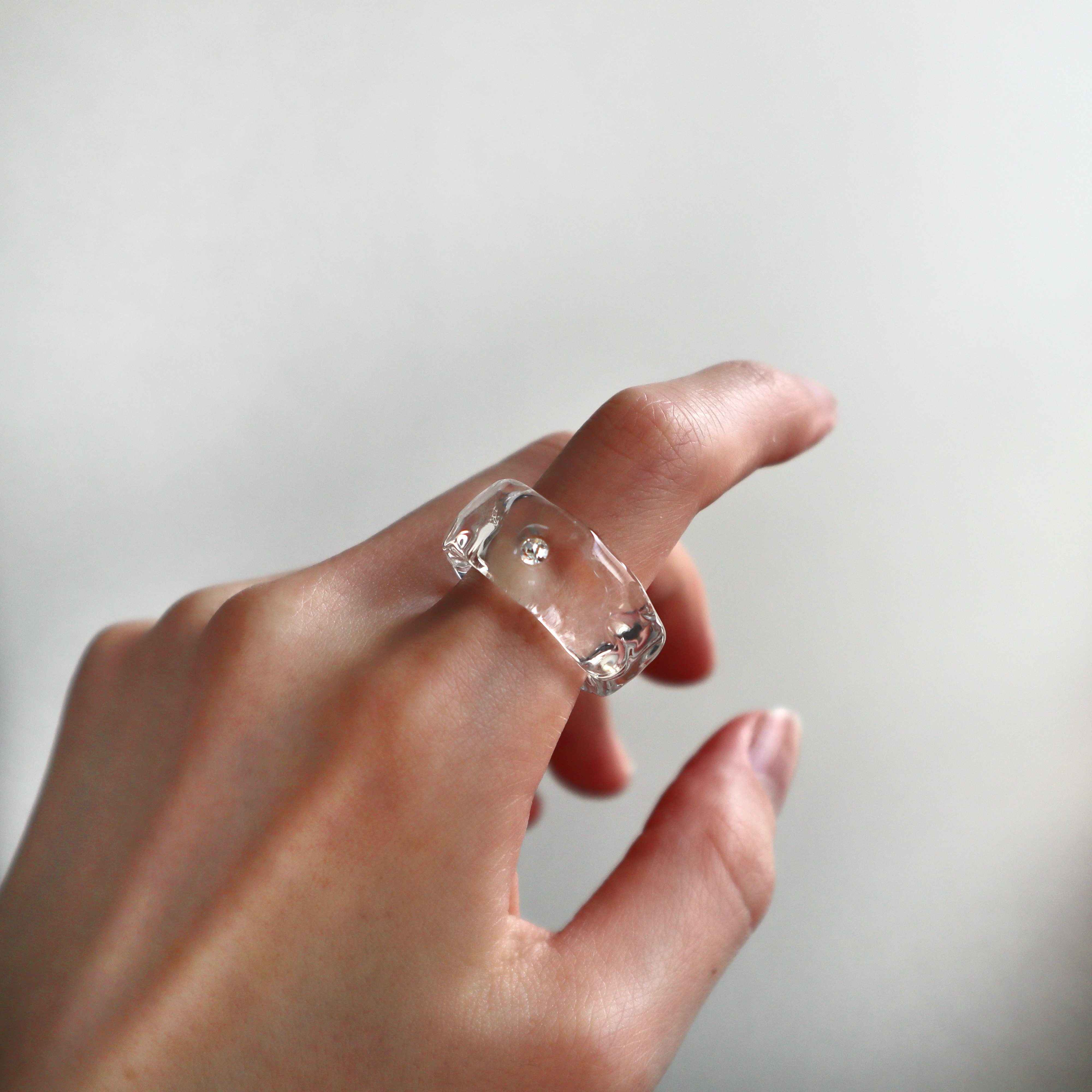 -star- ガラス リング clear glass ring