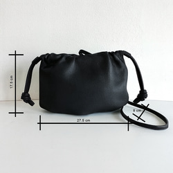 名入れ無料　本革　巾着　ショルダーバッグ　本革名入れキーホルダー付き 10枚目の画像