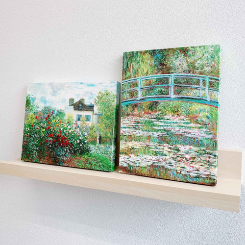 ファブリックアートパネル 20×26ｃｍ】Sminiサイズ 横型 モネ 睡蓮・ダリアの咲く庭etc 絵画 unimore(ユニモア)  通販｜Creema(クリーマ) 14499953