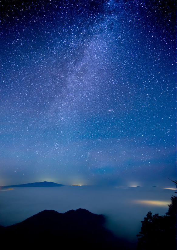 天の川と雲海　風景インテリアフォト A4, A3 2枚目の画像