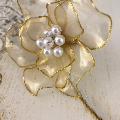 花びら舞う髪飾りセット アメリカンフラワー ヘッドドレス 結婚