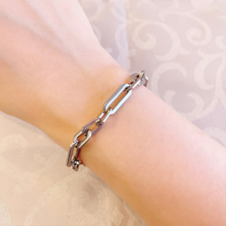 *☆Steering wheel bracelet☆* シルバー チェーン ブレスレット ステンレス〈1本価格〉 3枚目の画像