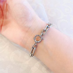 *☆Steering wheel bracelet☆* シルバー チェーン ブレスレット ステンレス〈1本価格〉 1枚目の画像