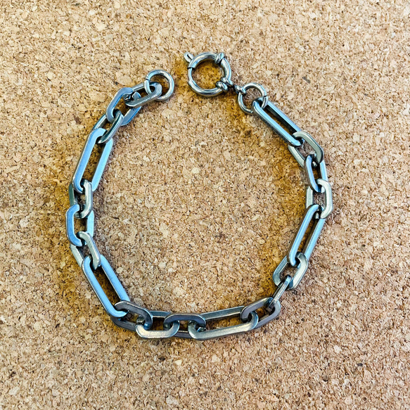 *☆Steering wheel bracelet☆* シルバー チェーン ブレスレット ステンレス〈1本価格〉 5枚目の画像