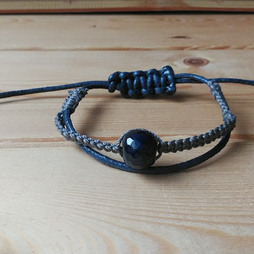 まの　マクラメネックレス・ブレスレット BASE限定価格】和柄鬼灯 -彼岸花・黒- のマクラメブレスレット