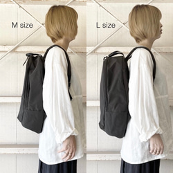 【クリーマ限定】ブラック　zipbag付き　モノリス　PCポケット付きの大きめのリュック　２サイズ展開　ナイロン　 8枚目の画像