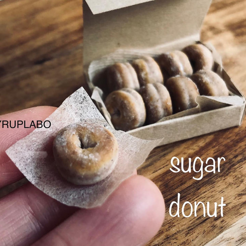 シュガードーナツBOXセット ◉受注制作 ミニチュア フェイクフード