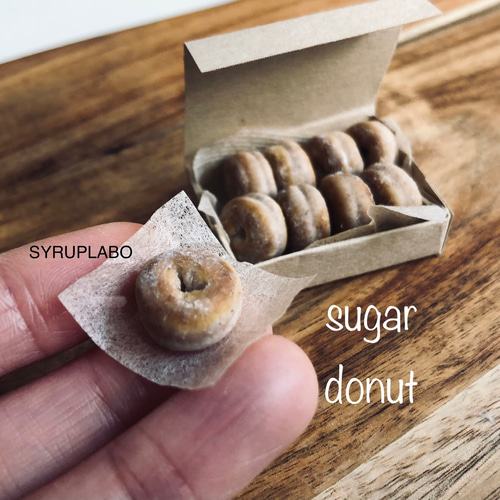 シュガードーナツBOXセット ◉受注制作 ミニチュア フェイクフード