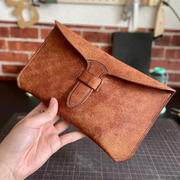 バッグインバッグにも♪】 イタリアンレザーのレザーポーチ ポーチ Mz