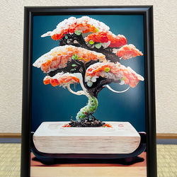 アートポスター【寿司の盆栽】A4 3枚目の画像