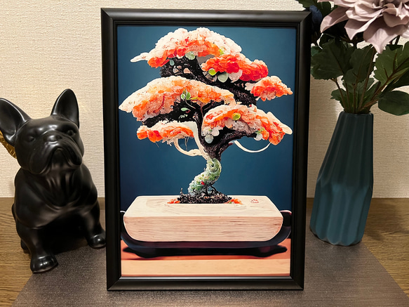 アートポスター【寿司の盆栽】A4 4枚目の画像