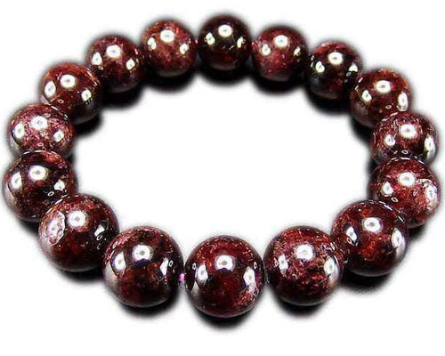 【スターガーネット】AA 高品質　ブレスレット 天然石 AAガーネット大粒約13.5mm天然石ブレスレット1月誕生石聖なる石