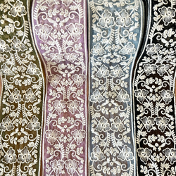 50cm  インド刺繍リボン  チュール  草花柄 4枚目の画像