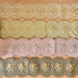 29cm  インド刺繍リボン  シルク　花柄 3枚目の画像