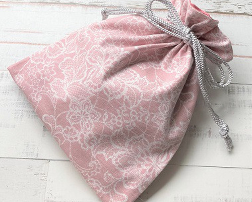 ☆花・レース柄 / 巾着 / 小物入れ / きんちゃく / 花柄 / ピンク 巾着