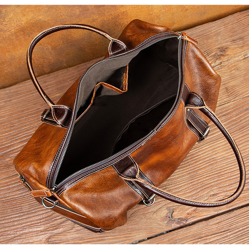 2way旅行バッグ 植物タンニン鞣し牛革ボストンバッグ レトロトート