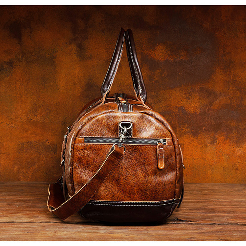 2way旅行バッグ 植物タンニン鞣し牛革ボストンバッグ レトロトート