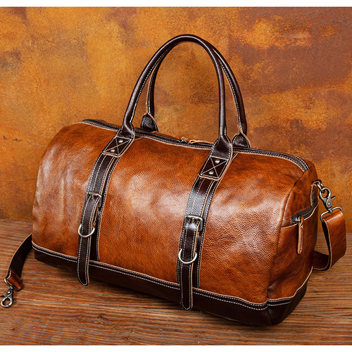 2way旅行バッグ 植物タンニン鞣し牛革ボストンバッグ レトロトート