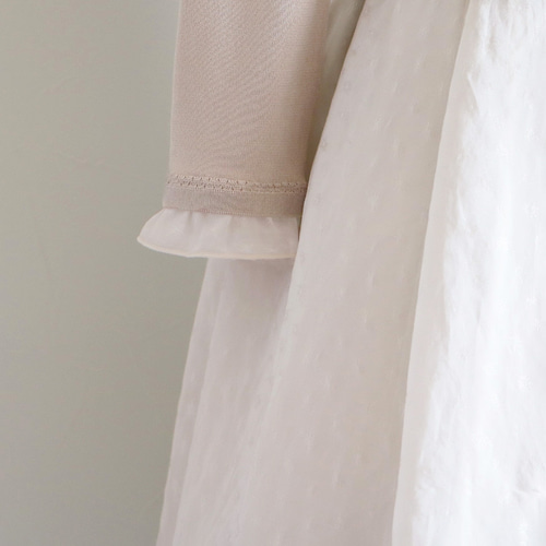 ジャケットのインナーに◎】オーガンジーリボン付き プルオーバー  