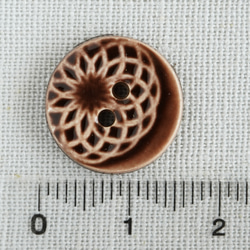 (3個) ジャポニズムボタン 15mm フランス製 ブラウン 4枚目の画像