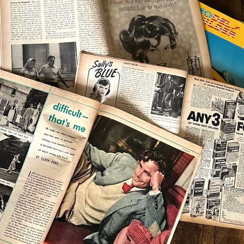 コラージュ素材に！洋雑誌切離し40枚・'50~'90sビンテージ