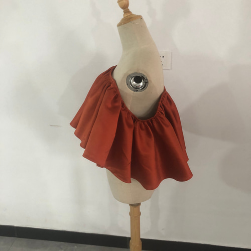 高品質！パーティードレス テラコッタ色 リボン 背中見せ 前撮り結婚式  